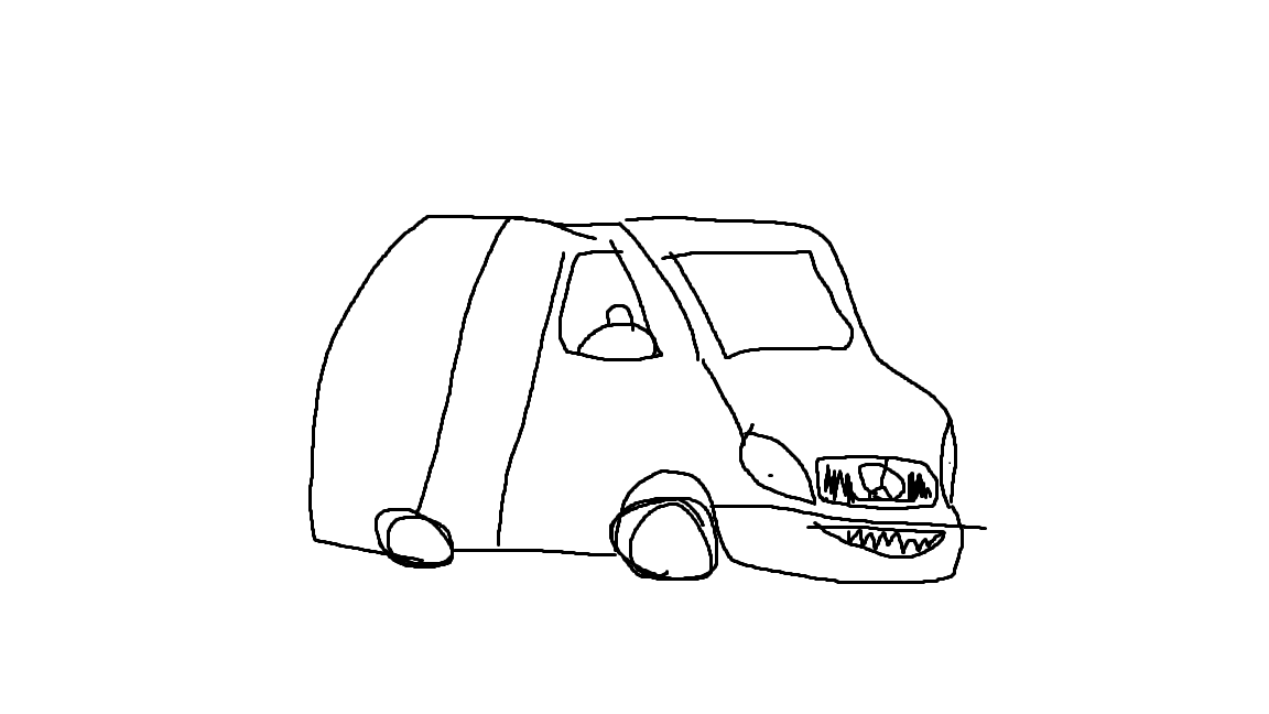 Kuvassa on Mehsu Viito. Rumin auto, mitä olet ikinä nähnyt, mutta silti nätti.